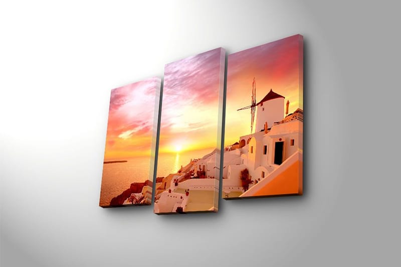 Canvasbilde 3-pk flerfarget - 22x03 cm - Innredning - Bilder & kunst - Lerretsbilder
