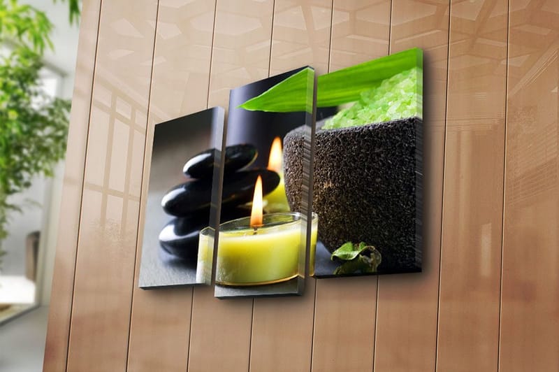 Canvasbilde 3-pk flerfarget - 22x03 cm - Innredning - Bilder & kunst - Lerretsbilder