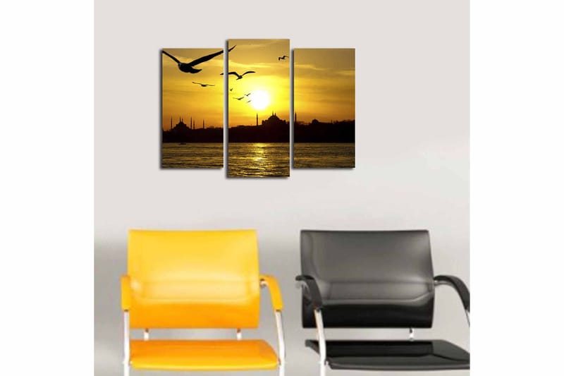 Canvasbilde 3-pk flerfarget - 22x03 cm - Innredning - Bilder & kunst - Lerretsbilder
