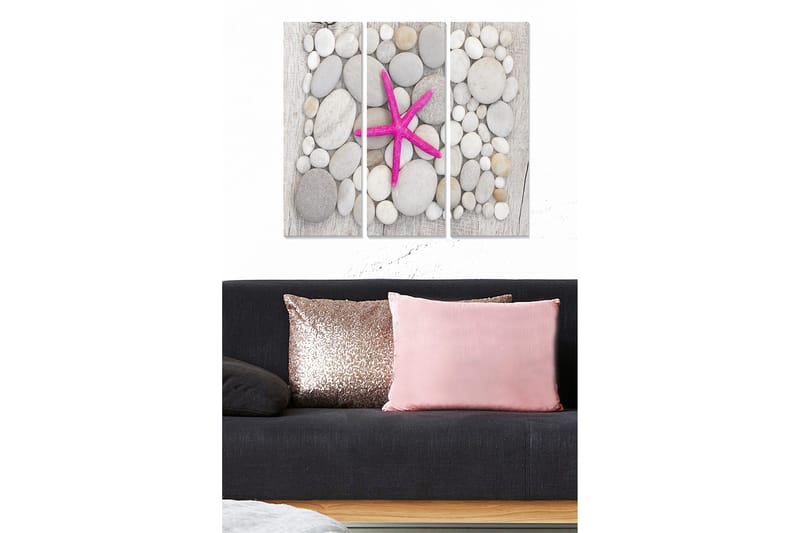 Canvasbilde 3-pk flerfarget, 22x05 cm