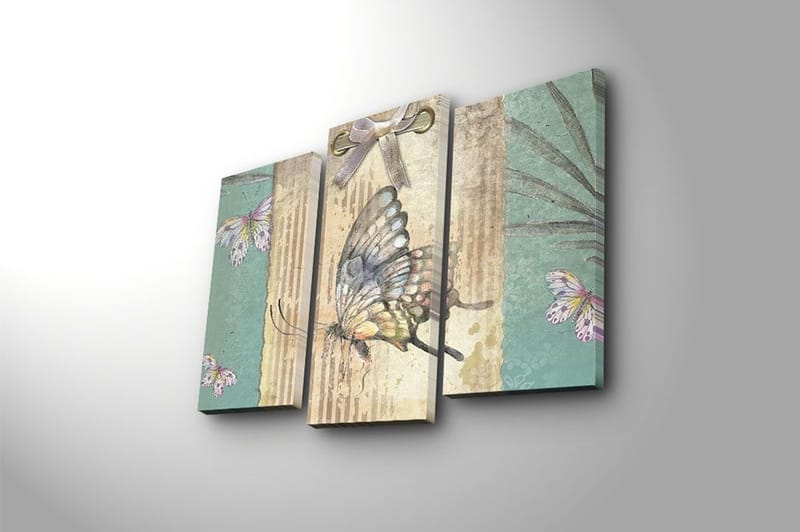 Canvasbilde 3-pk flerfarget - 22x03 cm - Innredning - Bilder & kunst - Lerretsbilder