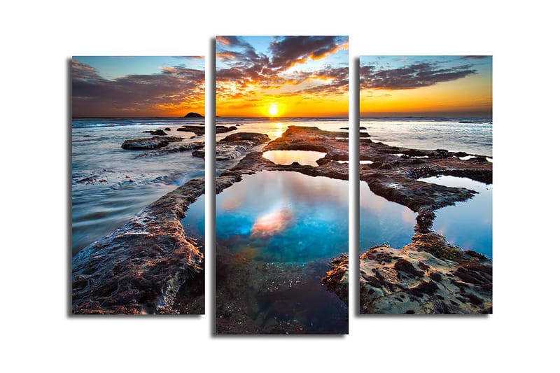 Canvasbilde 3-pk flerfarget, 22x03 cm