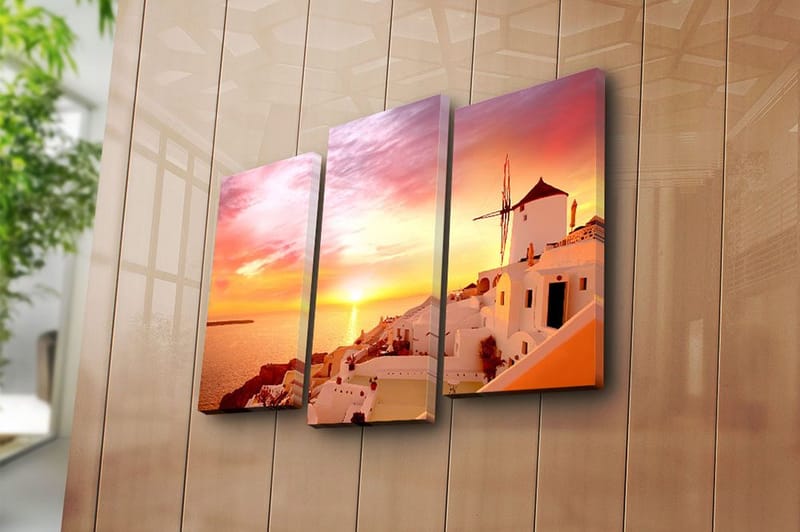 Canvasbilde 3-pk flerfarget - 22x03 cm - Innredning - Bilder & kunst - Lerretsbilder