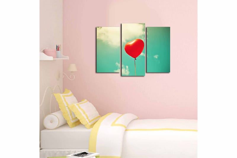 Canvasbilde 3-pk flerfarget - 22x03 cm - Innredning - Bilder & kunst - Lerretsbilder