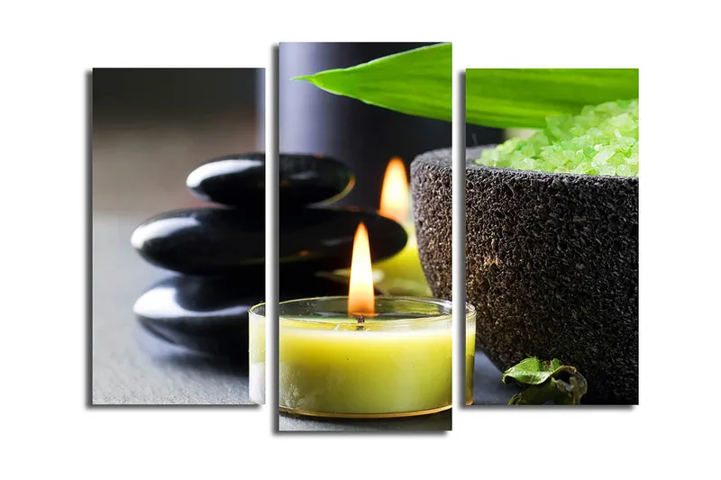 Canvasbilde 3-pk flerfarget, 22x03 cm