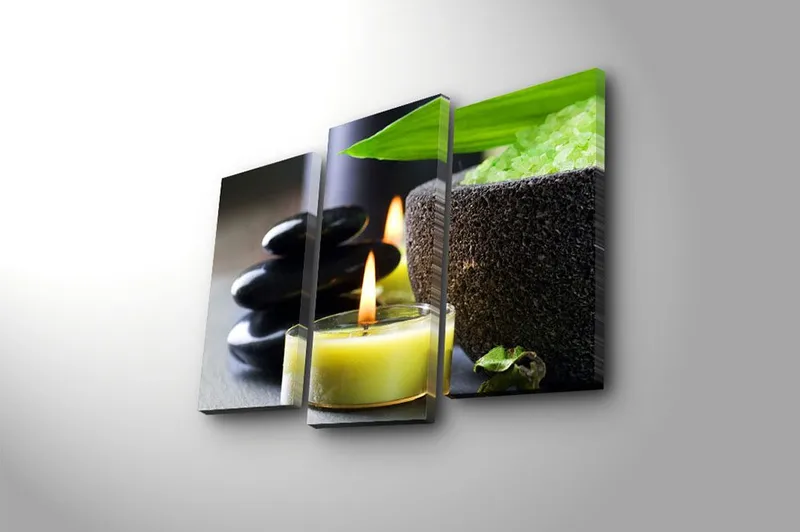 Canvasbilde 3-pk flerfarget - 22x03 cm - Innredning - Bilder & kunst - Lerretsbilder