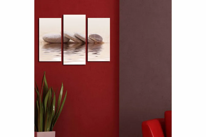 Canvasbilde 3-pk flerfarget - 22x03 cm - Innredning - Bilder & kunst - Lerretsbilder