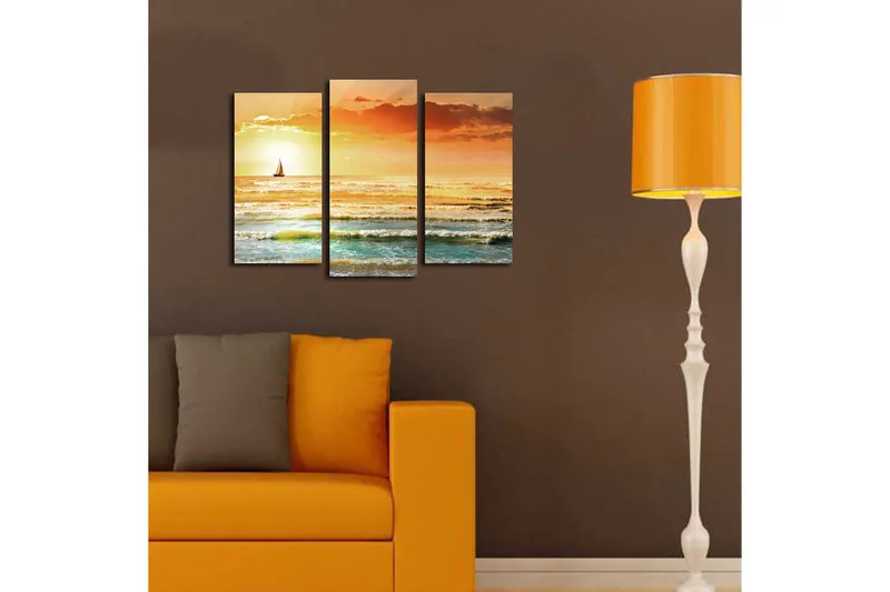 Canvasbilde 3-pk flerfarget - 22x03 cm - Innredning - Bilder & kunst - Lerretsbilder