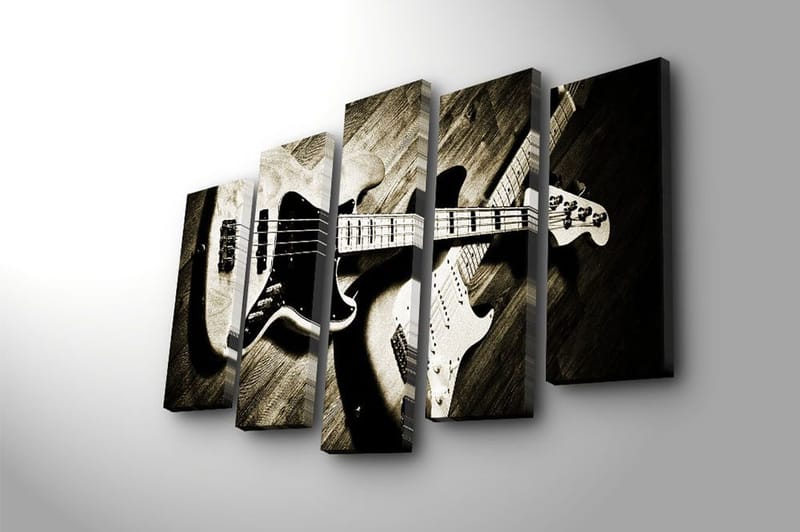 Canvasbilde 5-pk flerfarget - 11x96 cm - Innredning - Bilder & kunst - Lerretsbilder