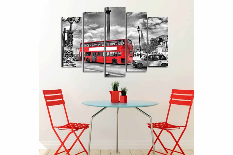 Canvasbilde 5-pk flerfarget - 11x96 cm - Innredning - Bilder & kunst - Lerretsbilder