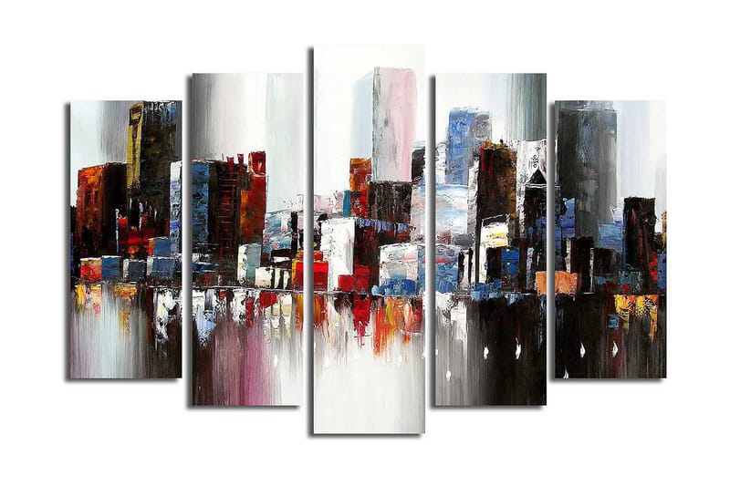 Canvasbilde 5-pk flerfarget, 11x96 cm