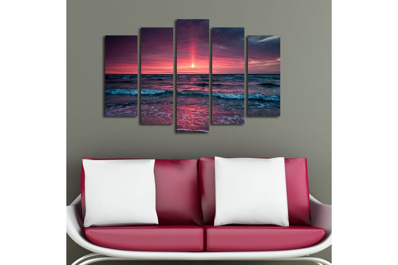 Canvasbilde 5-pk flerfarget - 11x96 cm - Innredning - Bilder & kunst - Lerretsbilder