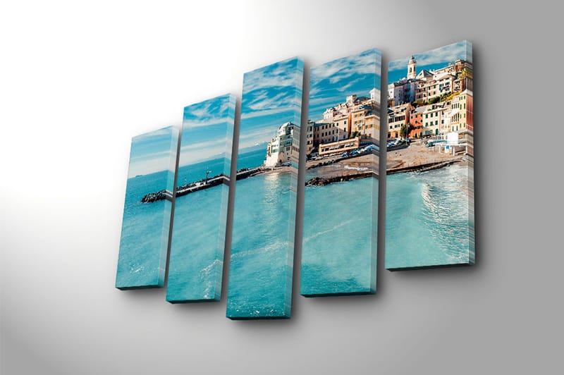 Canvasbilde 5-pk flerfarget - 11x96 cm - Innredning - Bilder & kunst - Lerretsbilder