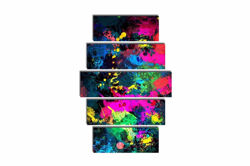 Canvasbilde 5-pk flerfarget - 11x96 cm - Innredning - Bilder & kunst - Lerretsbilder