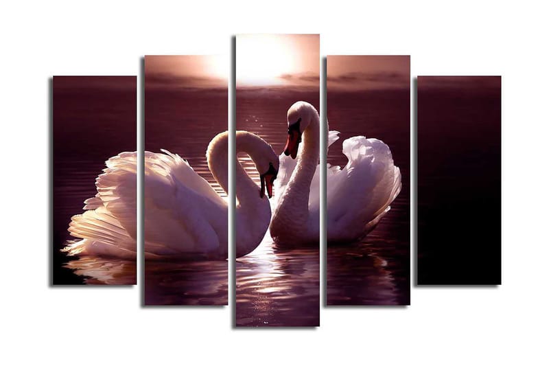 Canvasbilde 5-pk flerfarget - 11x96 cm - Innredning - Bilder & kunst - Lerretsbilder