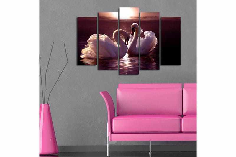 Canvasbilde 5-pk flerfarget - 11x96 cm - Innredning - Bilder & kunst - Lerretsbilder
