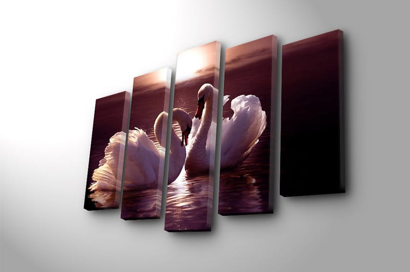 Canvasbilde 5-pk flerfarget - 11x96 cm - Innredning - Bilder & kunst - Lerretsbilder