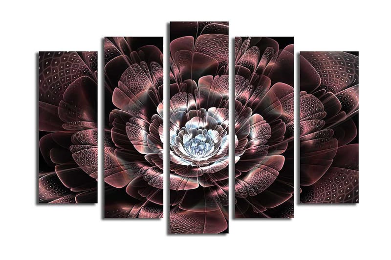 Canvasbilde 5-pk flerfarget - 11x96 cm - Innredning - Bilder & kunst - Lerretsbilder
