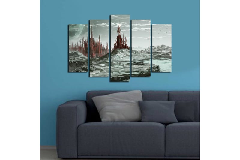 Canvasbilde 5-pk flerfarget - 11x96 cm - Innredning - Bilder & kunst - Lerretsbilder