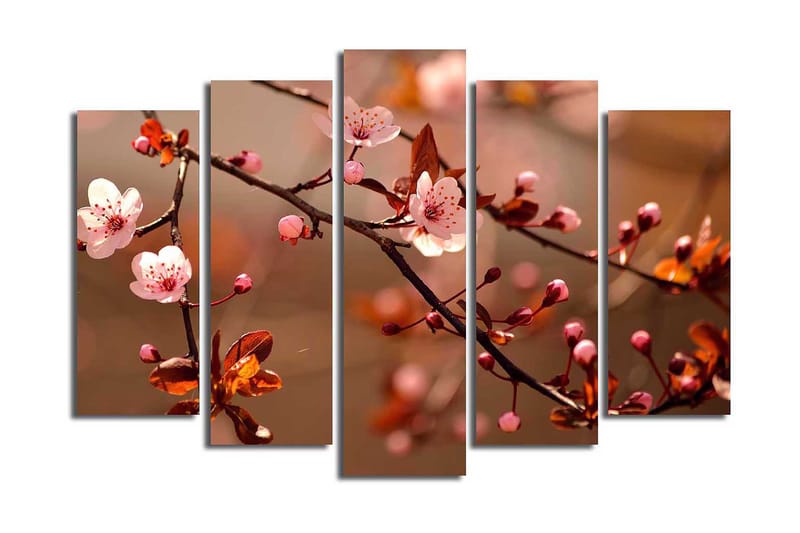 Canvasbilde 5-pk flerfarget - 11x96 cm - Innredning - Bilder & kunst - Lerretsbilder