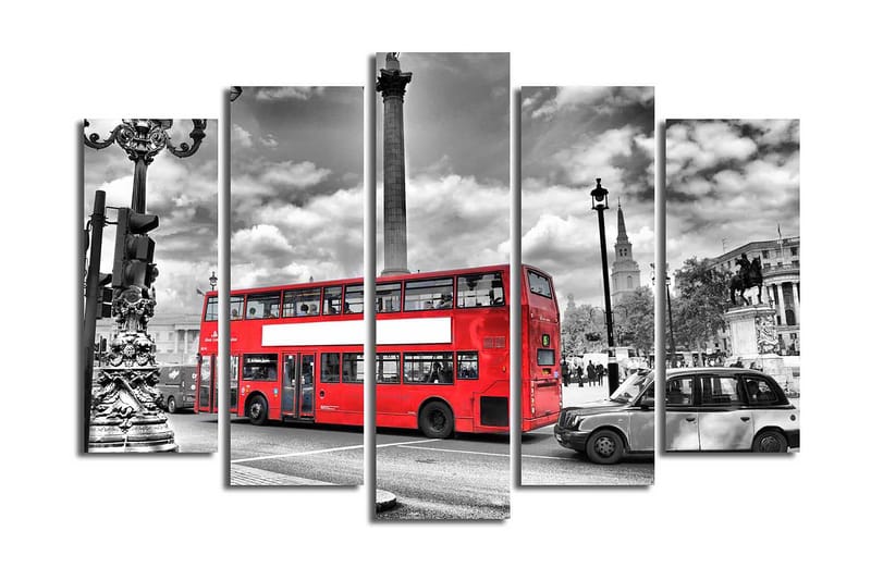 Canvasbilde 5-pk flerfarget - 11x96 cm - Innredning - Bilder & kunst - Lerretsbilder