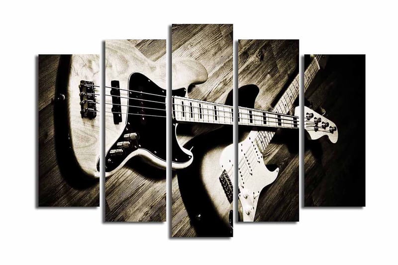 Canvasbilde 5-pk flerfarget - 11x96 cm - Innredning - Bilder & kunst - Lerretsbilder