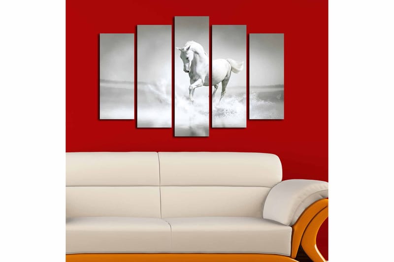 Canvasbilde 5-pk flerfarget - 11x96 cm - Innredning - Bilder & kunst - Lerretsbilder