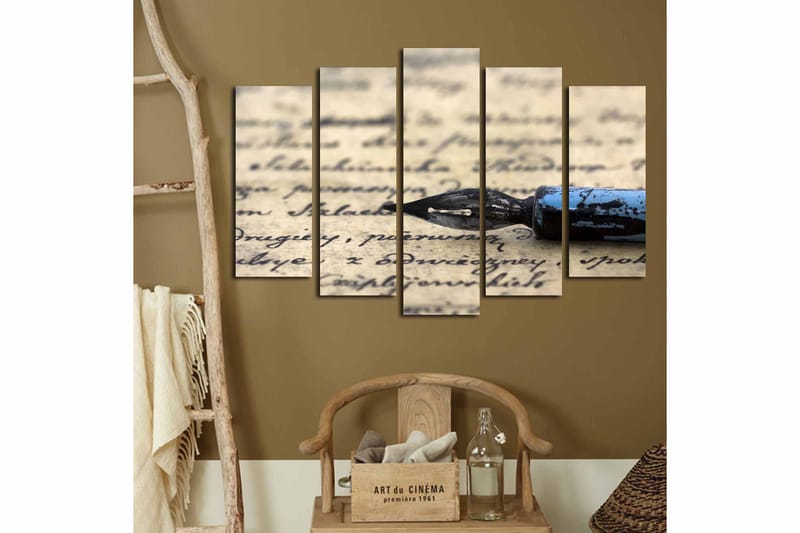 Canvasbilde 5-pk flerfarget - 11x96 cm - Innredning - Bilder & kunst - Lerretsbilder