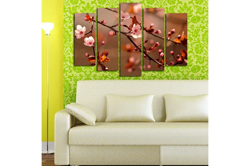 Canvasbilde 5-pk flerfarget - 11x96 cm - Innredning - Bilder & kunst - Lerretsbilder