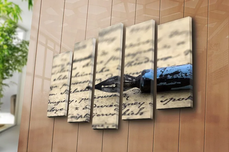 Canvasbilde 5-pk flerfarget - 11x96 cm - Innredning - Bilder & kunst - Lerretsbilder