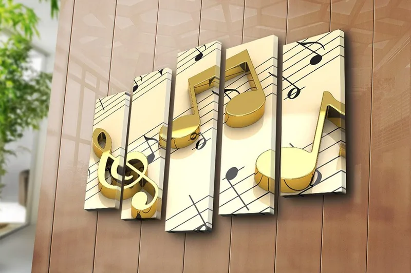 Canvasbilde 5-pk flerfarget - 11x96 cm - Innredning - Bilder & kunst - Lerretsbilder