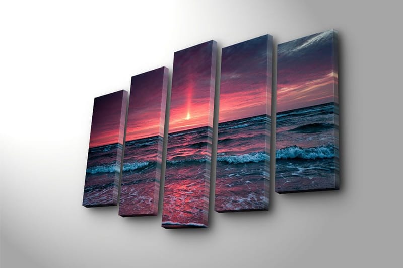 Canvasbilde 5-pk flerfarget - 11x96 cm - Innredning - Bilder & kunst - Lerretsbilder