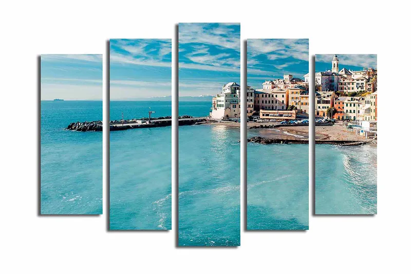 Canvasbilde 5-pk flerfarget, 11x96 cm