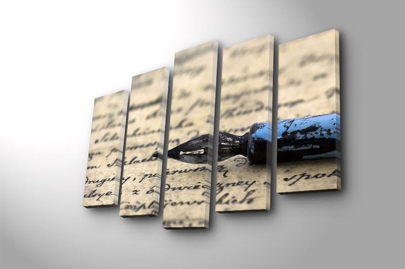 Canvasbilde 5-pk flerfarget - 11x96 cm - Innredning - Bilder & kunst - Lerretsbilder