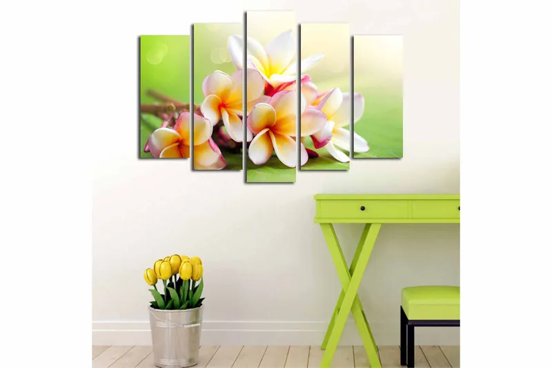 Canvasbilde 5-pk flerfarget - 11x96 cm - Innredning - Bilder & kunst - Lerretsbilder