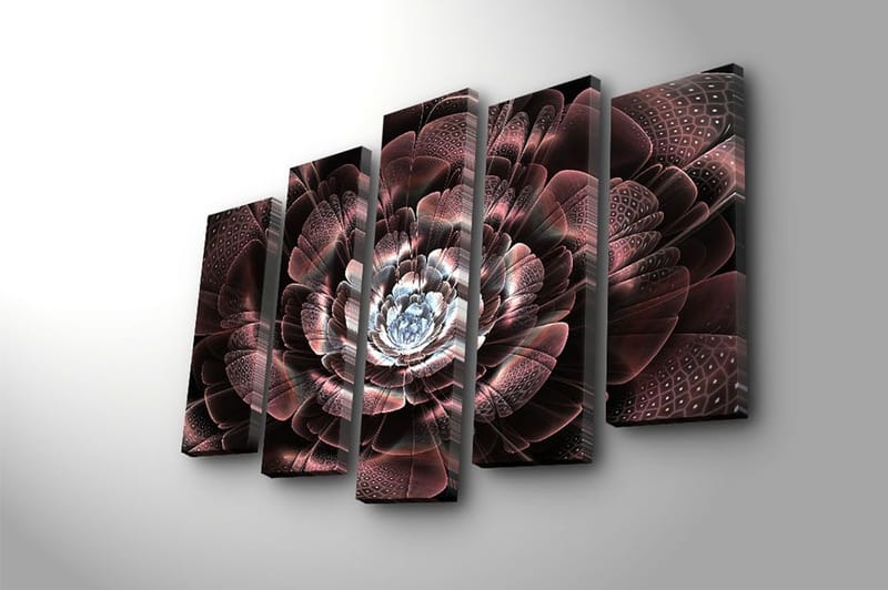 Canvasbilde 5-pk flerfarget - 11x96 cm - Innredning - Bilder & kunst - Lerretsbilder