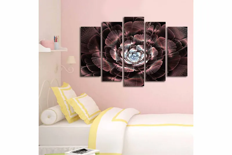 Canvasbilde 5-pk flerfarget - 11x96 cm - Innredning - Bilder & kunst - Lerretsbilder