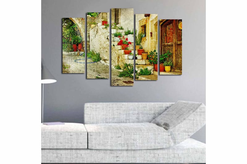 Canvasbilde 5-pk flerfarget - 11x96 cm - Innredning - Bilder & kunst - Lerretsbilder