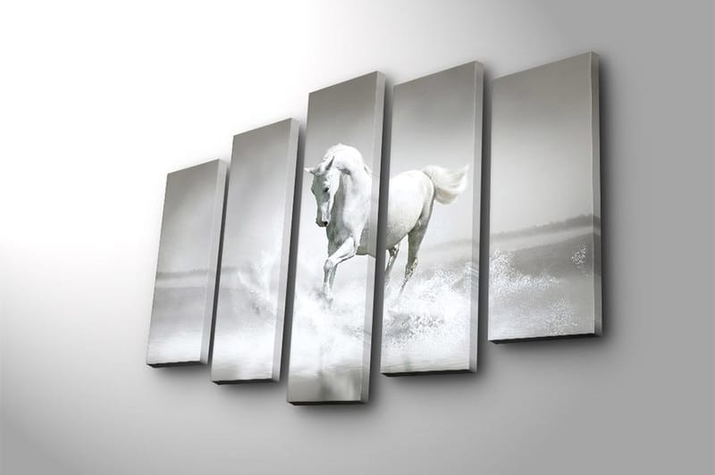 Canvasbilde 5-pk flerfarget - 11x96 cm - Innredning - Bilder & kunst - Lerretsbilder