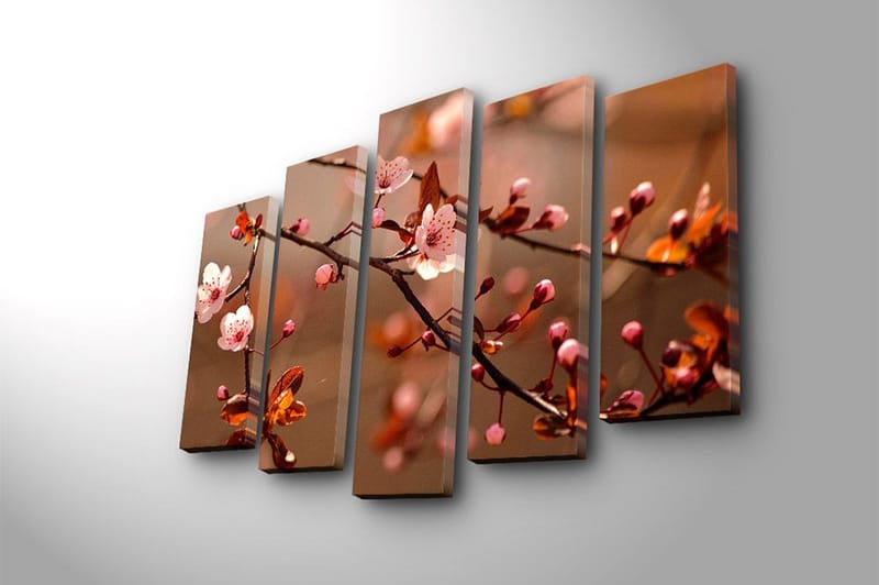 Canvasbilde 5-pk flerfarget - 11x96 cm - Innredning - Bilder & kunst - Lerretsbilder