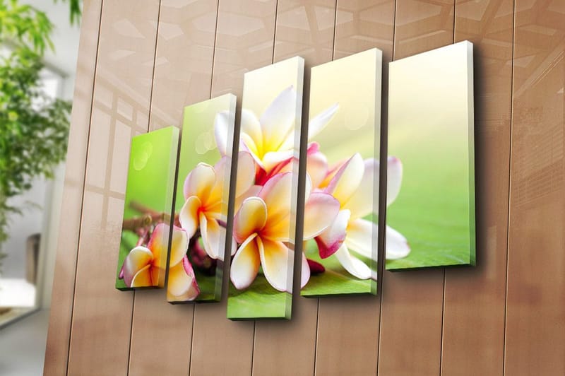 Canvasbilde 5-pk flerfarget - 11x96 cm - Innredning - Bilder & kunst - Lerretsbilder