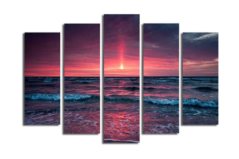 Canvasbilde 5-pk flerfarget - 11x96 cm - Innredning - Bilder & kunst - Lerretsbilder