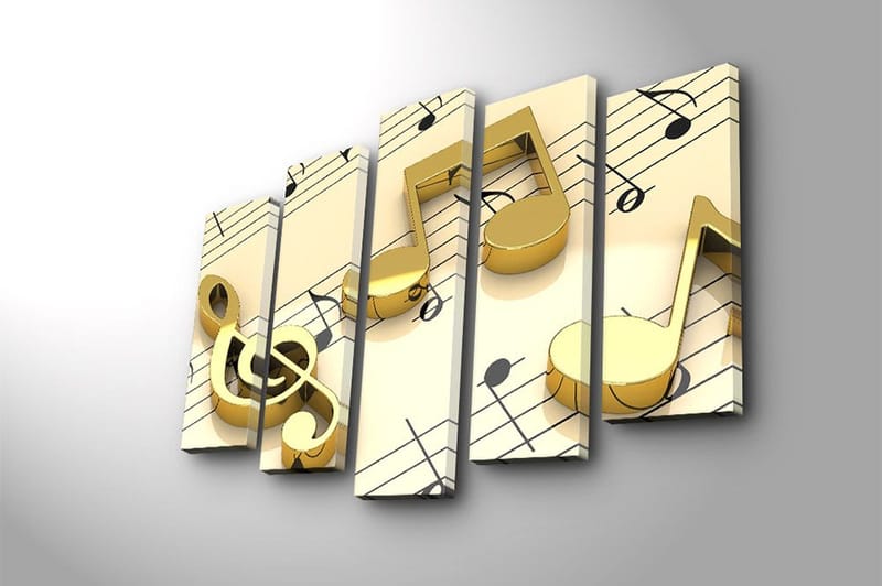 Canvasbilde 5-pk flerfarget - 11x96 cm - Innredning - Bilder & kunst - Lerretsbilder