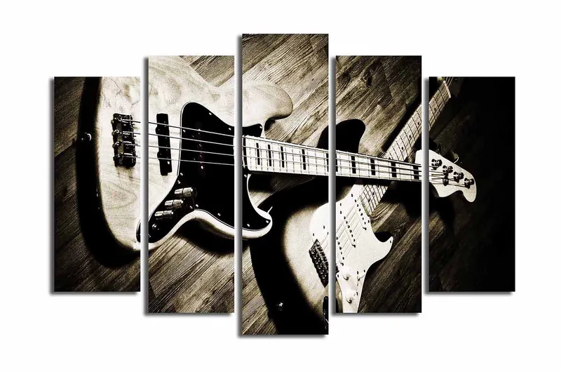 Canvasbilde 5-pk flerfarget, 11x96 cm