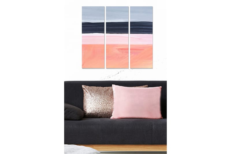 Canvasbilde Abstract 3-pk Flerfarget - 22x05 cm - Innredning - Bilder & kunst - Lerretsbilder