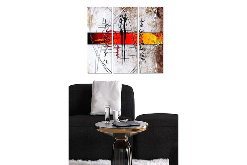 Canvasbilde Abstract 3-pk Flerfarget - 22x05 cm - Innredning - Bilder & kunst - Lerretsbilder