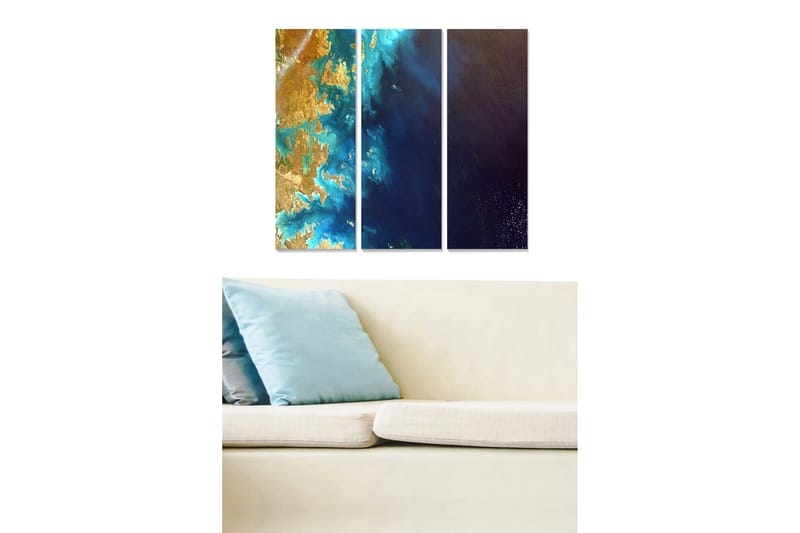 Canvasbilde Abstract 3-pk Flerfarget - 22x05 cm - Innredning - Bilder & kunst - Lerretsbilder