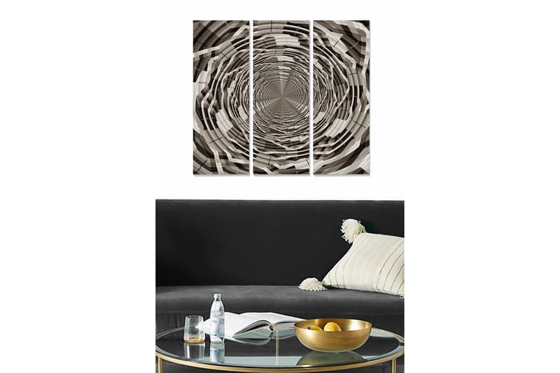 Canvasbilde Abstract 3-pk Flerfarget - 22x05 cm - Innredning - Bilder & kunst - Lerretsbilder