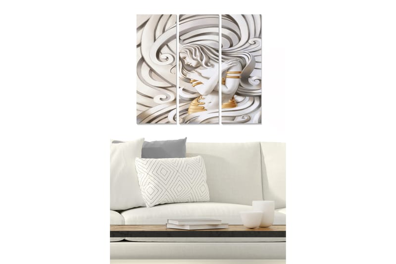 Canvasbilde Abstract 3-pk Flerfarget - 22x05 cm - Innredning - Bilder & kunst - Lerretsbilder