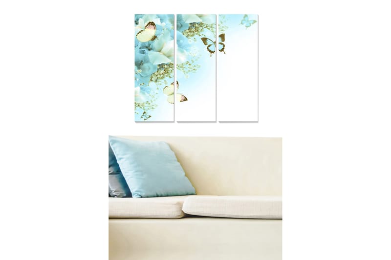 Canvasbilde Abstract 3-pk Flerfarget - 22x05 cm - Innredning - Bilder & kunst - Lerretsbilder